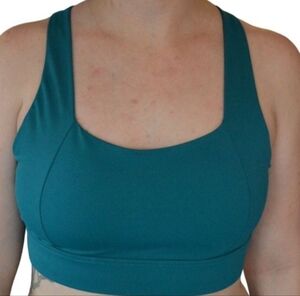 ZYIA Active Teal Blue Strappy Back Sports Bra Womens L Activewear Gym Wear